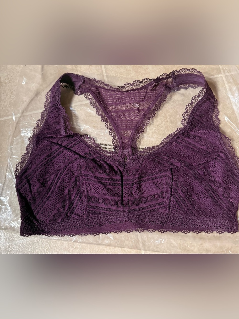 Mae Lace Bralette in Deep Plum size large brand new